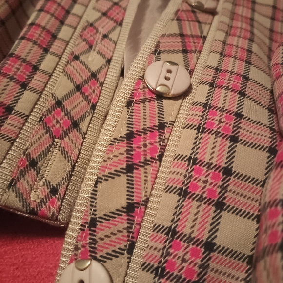 popular plaid varsity cut jacket with buttons - Picture 5 of 9